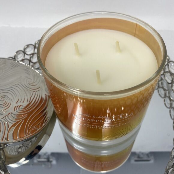 Bath & Body Works Pineapple Mango 3-Wick Scented Candle 14.5 oz - Picture 2 of 3